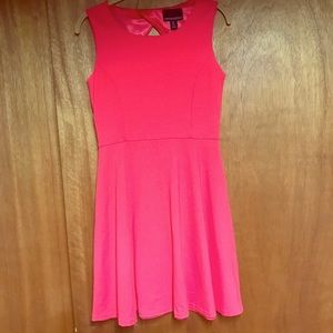 Coral fit and flare dress
